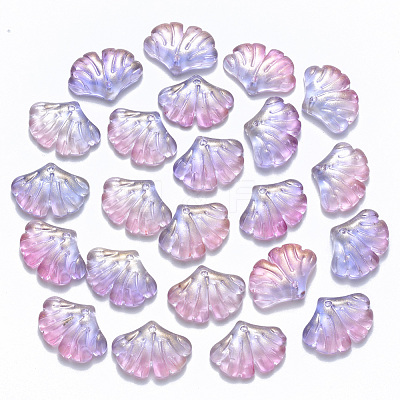 Two Tone Transparent Spray Painted Glass Pendants GLAA-T016-01F-1