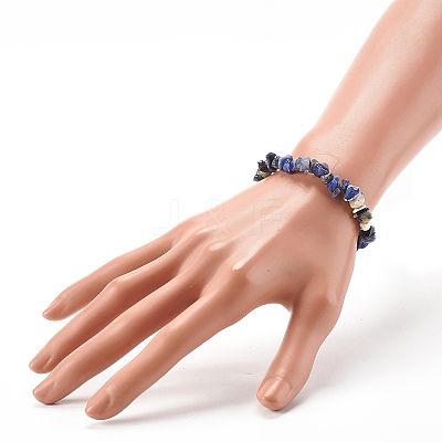 Natural Sodalite Beads Stretch Bracelets for Children BJEW-JB06388-03-1