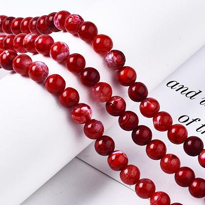 Dyed Natural Crackle Agate Beads Strands G-T100-03C-1