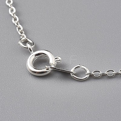 Clear Glass Pendant Necklaces NJEW-JN02611-01-1