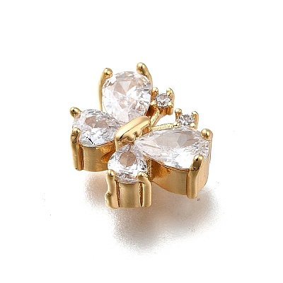 Brass Micro Pave Cubic Zirconia Pendants KK-D312-13G-1