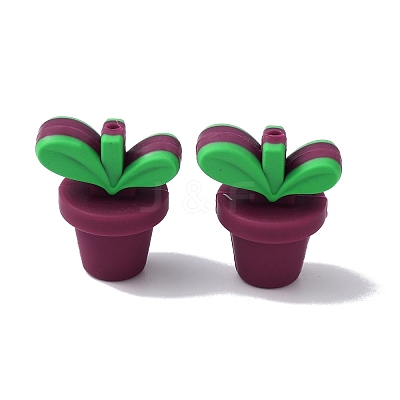 Leaf Pot Food Grade Eco-Friendly Silicone Beads SIL-WH0014-18I-1