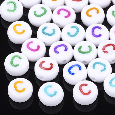 Initial Acrylic Beads X-OACR-E001-20C-1