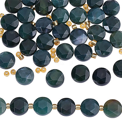 2 Strands Natural Moss Agate Beads Strands G-DR0001-07-1