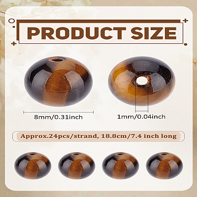 1 Strand Natural Tiger Eye Beads Strands G-LP0001-06-1