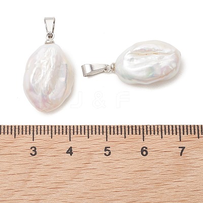 Natural Baroque Keshi Pearl Pendants PALLOY-JF05420-1