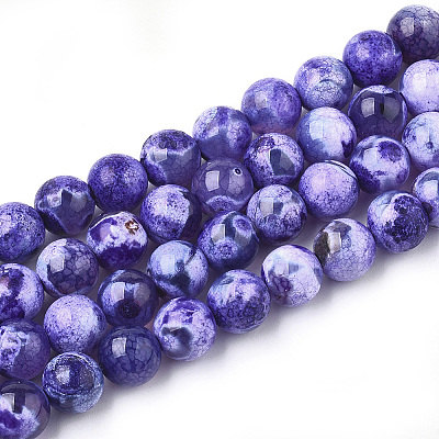 Natural Fire Crackle Agate Beads Strands X-G-S346-8mm-20-1