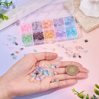 100G 10 Colors Transparent Spray Painted Glass Seed Beads SEED-TA0001-66-1