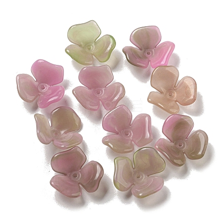 Two-tone Opaque Acrylic Bead Caps OACR-G034-03A-1