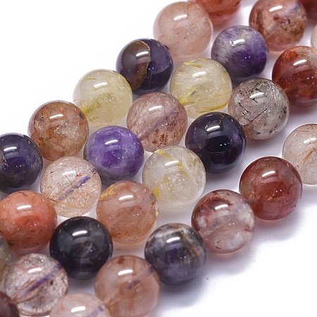 Natural Rutilated Quartz Beads Strands G-K293-F05-E-1