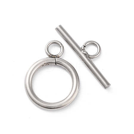 304 Stainless Steel Ring Toggle Clasps STAS-A092-09H-P-1