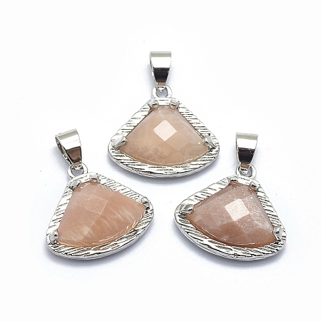 Natural Sunstone Pendants G-O176C-14P-1