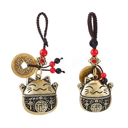 2Pcs Brass Pendant Decoration HJEW-FH0001-72-1