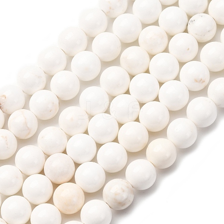 Round Natural Magnesite Beads Strands G-M138-42-A-1