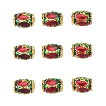 Chinese Style Alloy Enamel Beads X-ENAM-L015-07A-G-1