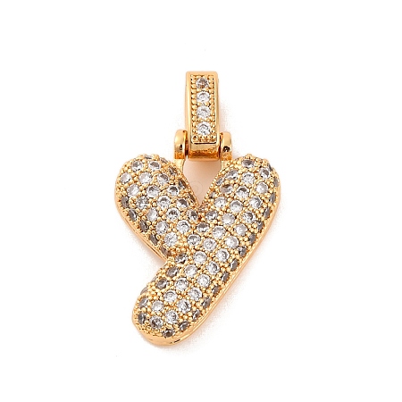 Brass Micro Pave Cubic Zirconia Pendants KK-C076-29Y-G01-1