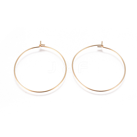 304 Stainless Steel Hoop Earrings Findings STAS-F227-54D-G-1