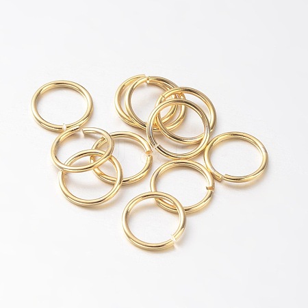 Eco-Friendly PVD Vacuum Plating & Long-Lasting Plated Brass Open Jump Rings KK-E663-4mm-G-1