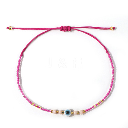 Glass Seed Beads & Resin Braided Bead Bracelets TK7632-7-1