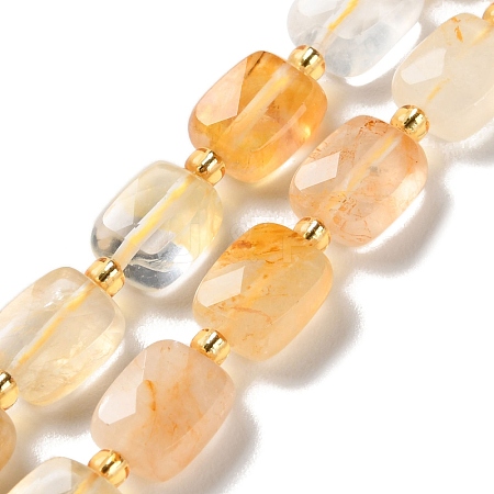 Natural Yellow Hematoid Quartz/Golden Healer Quartz  Beads Strands G-H061-A06-01-1