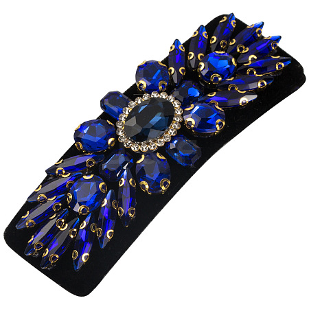 Cloth & Alloy & Glass Rhinestone Snap Hair Clips PW-WG79D0C-06-1