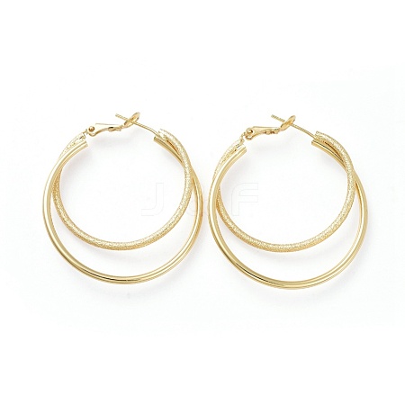 Brass Hoop Earrings EJEW-L234-06G-1