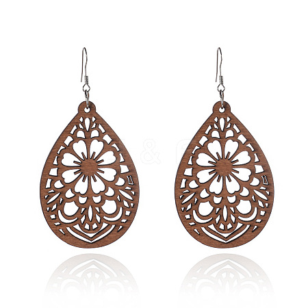 Wood & Iron Dangle Earrings FS-WG31712-04-1