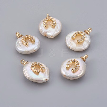 Natural Cultured Freshwater Pearl Pendants PEAR-F008-22G-1