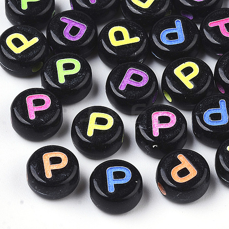 Opaque Black Acrylic Beads MACR-N008-17P-1