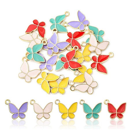 20Pcs 5 Colors Alloy Enamel Pendants ENAM-YW0002-99-1