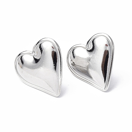 Non-Tarnish 304 Stainless Steel Heart Stud Earrings for Women EJEW-F300-16P-1