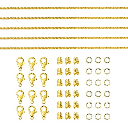 DIY Brass Chain Extender/End Chains Making Kits DIY-FS0005-61G-1