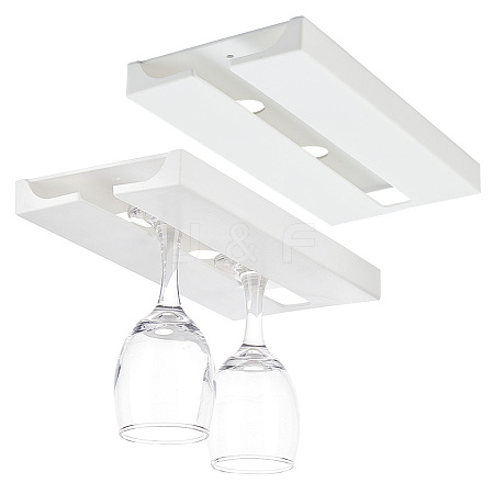 2Pcs Under Cabinet Mount Acrylic Stemware Organizer Holder ODIS-WH0030-19-1