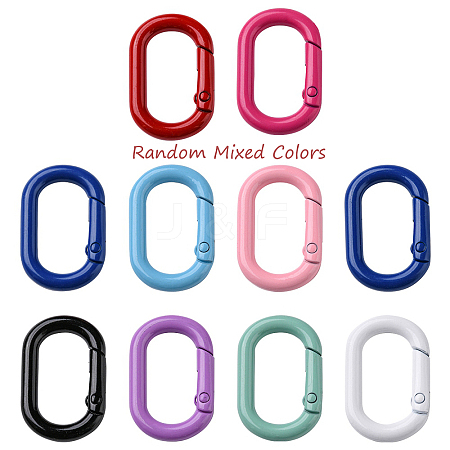 10Pcs Spray Painted Alloy Spring Gate Rings FIND-YW0001-83-1