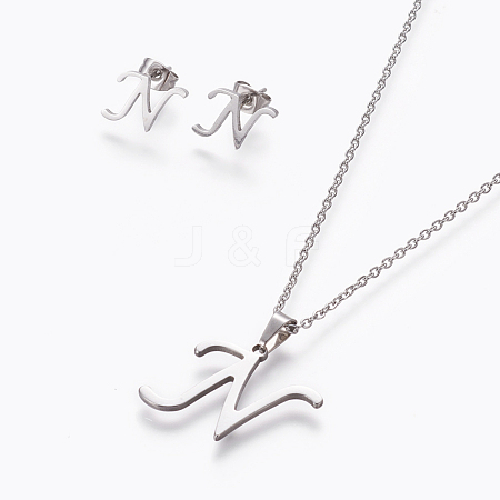 304 Stainless Steel Jewelry Sets SJEW-L141-052N-1