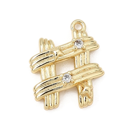 Brass Micro Pave Clear Cubic Zirconia Pendants CU-CBA3D76-13G-1