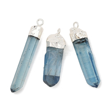 Natural Quartz Crystal Pointed Pendants G-P253-03S-10-1