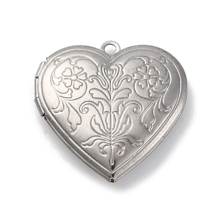 304 Stainless Steel Locket Pendants STAS-S171-13P-02-1