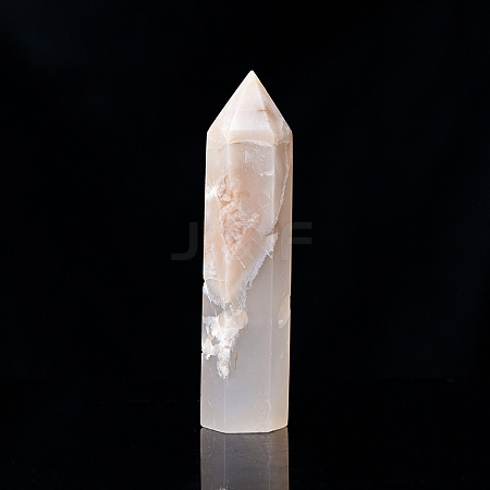 Natural Cherry Blossom Agate Pointed Prism Bar Home Display Decoration LS-G-PW0007-101F-1