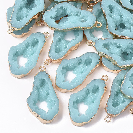 Druzy Resin Pendants X-RESI-S383-015B-1