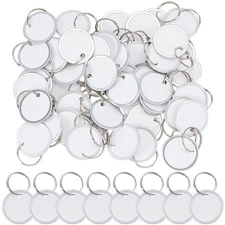 Aluminum & Paper Hanging Price Tags with Rings DIY-SP0007-89A-1