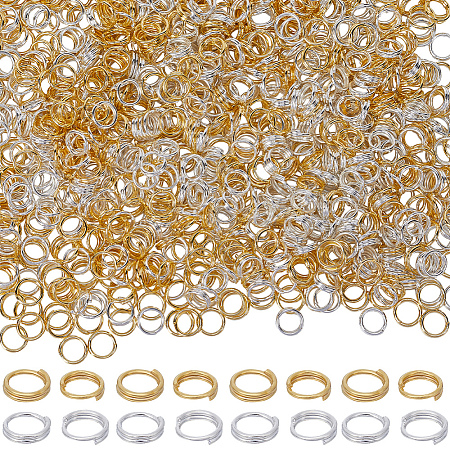 SUNNYCLUE 1000Pcs 2 Colors Brass Split Rings KK-SC0004-67-1