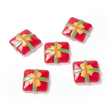 Christmas Themed Opaque Resin Cabochons CRES-P022-06-1
