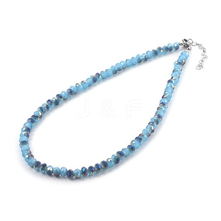 Glass Beaded Necklaces NJEW-JN02271-02-1