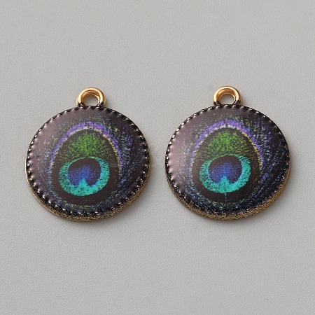 Printed Alloy Enamel Pendants FIND-WH0148-418A-1