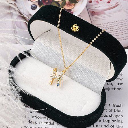 925 Sterling Silver Colorful Cubic Zirconia Constellation Pendant Cable Chain Necklaces for Women STER-R009-01G-05-1