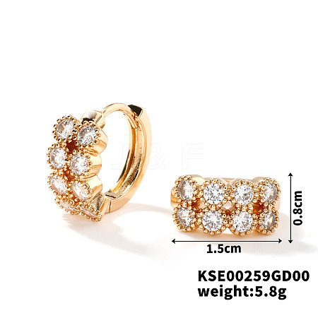 Geometric Shape Earrings with Micro Inlaid Diamonds LT0896-1-1