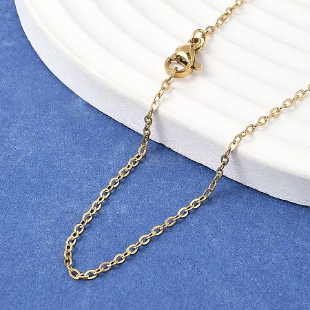 Ion Plating(IP) 304 Stainless Steel Cable Chain Necklaces NJEW-E026-04G-D-1