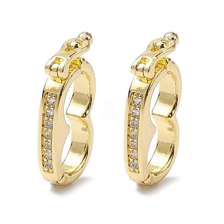 Brass Micro Pave Clear Cubic Zirconia Twister Clasps KK-K360-27A-G-1