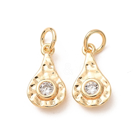 Brass Micro Pave Cubic Zirconia Charms CU-K002-42G-D-1